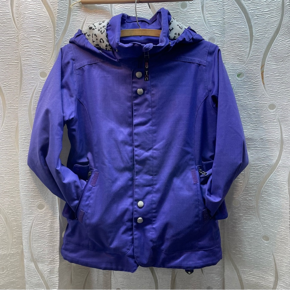 Burton Snowboard Jacket Girls Medium 10/12 Purple Dryride Hooded Excellent